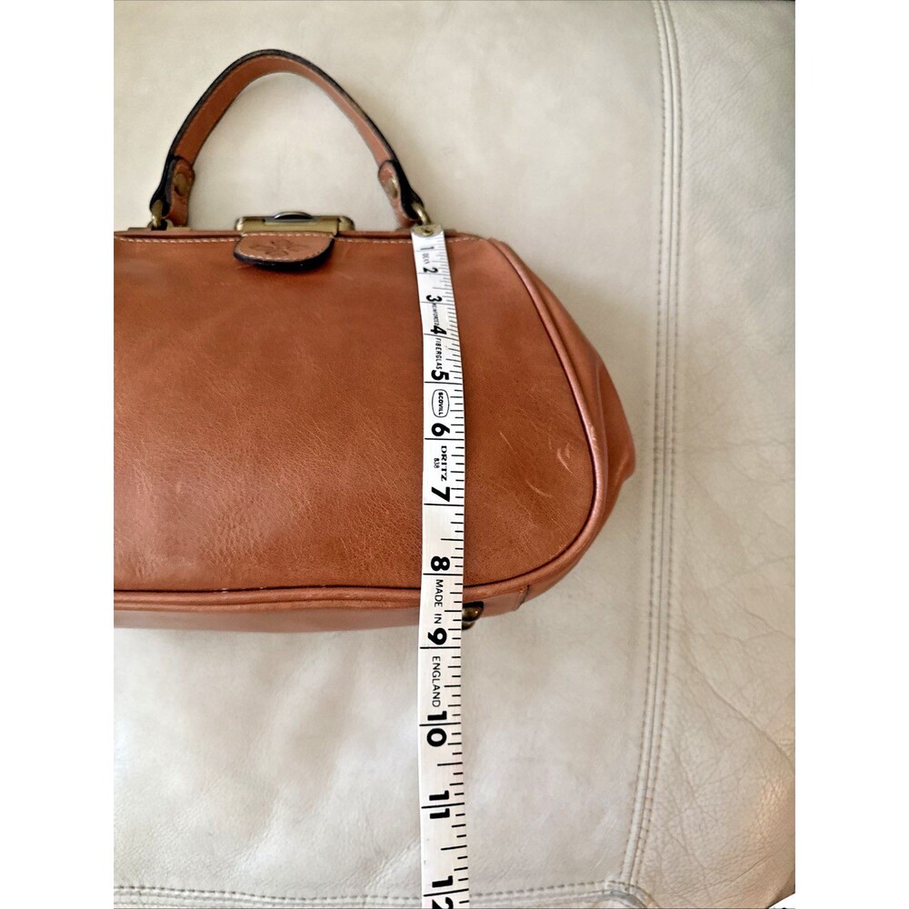Patricia Nash Leather Gracchi Frame Satchel Bag Brown Top Handle Y2K - Picture 7 of 15